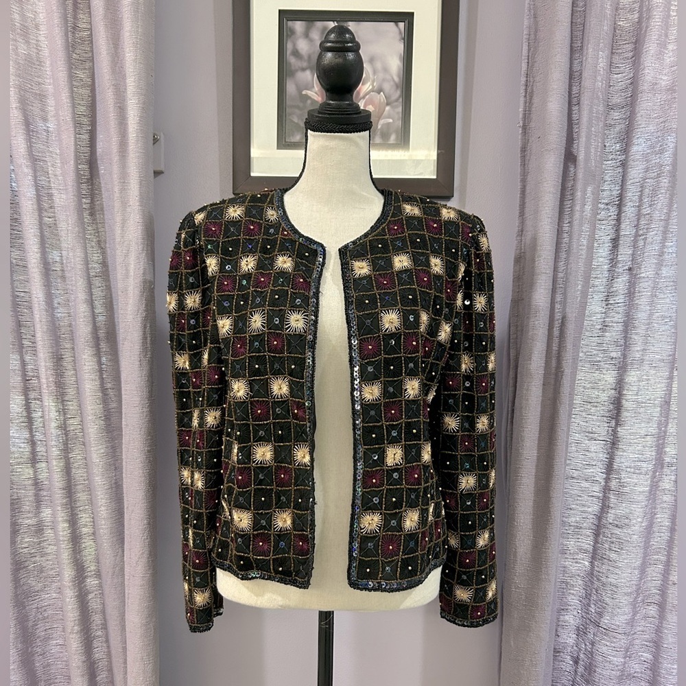 Vintage NWT J Kara Beaded and Sequin Blazer